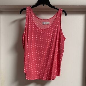 Time and Tru Pink Polka Dot Tank Top